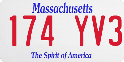 MA license plate 174YV3