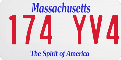 MA license plate 174YV4