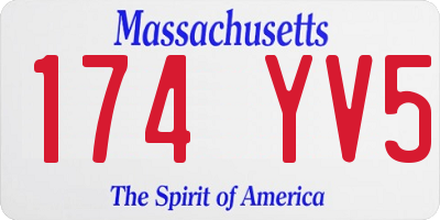 MA license plate 174YV5