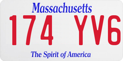 MA license plate 174YV6