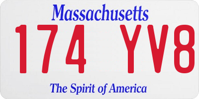 MA license plate 174YV8