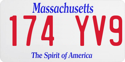 MA license plate 174YV9
