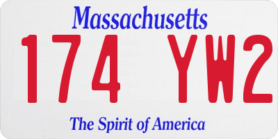 MA license plate 174YW2