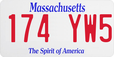 MA license plate 174YW5