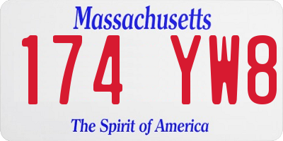 MA license plate 174YW8