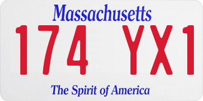 MA license plate 174YX1