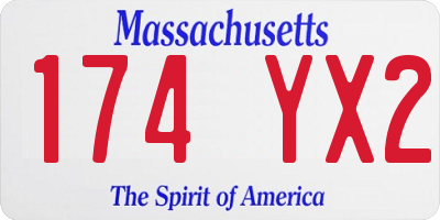 MA license plate 174YX2