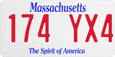 MA license plate 174YX4