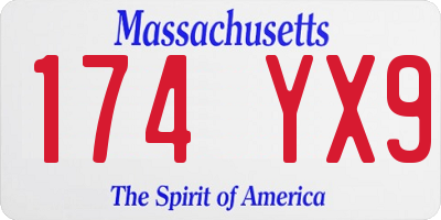 MA license plate 174YX9