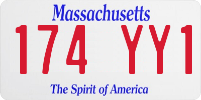 MA license plate 174YY1