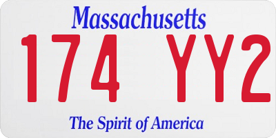 MA license plate 174YY2