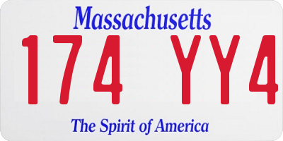 MA license plate 174YY4