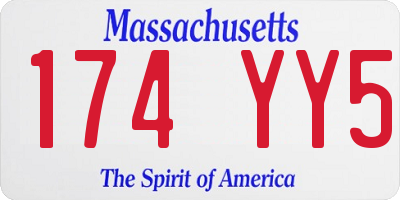 MA license plate 174YY5