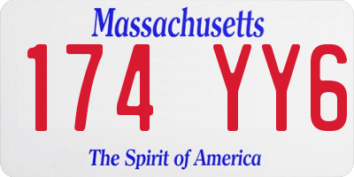MA license plate 174YY6