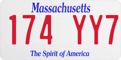 MA license plate 174YY7