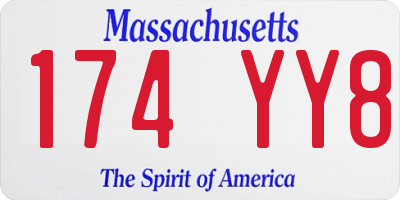 MA license plate 174YY8