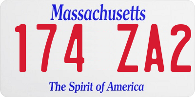MA license plate 174ZA2