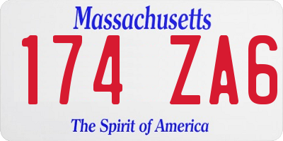 MA license plate 174ZA6