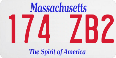 MA license plate 174ZB2