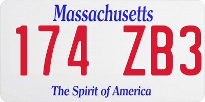 MA license plate 174ZB3