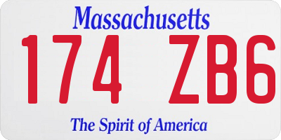 MA license plate 174ZB6