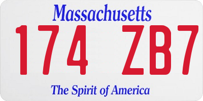 MA license plate 174ZB7