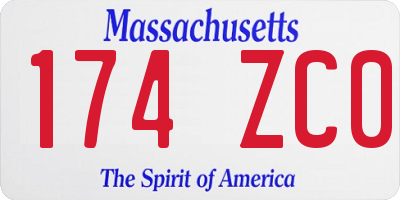 MA license plate 174ZC0