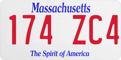 MA license plate 174ZC4