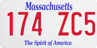 MA license plate 174ZC5