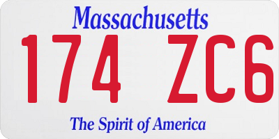 MA license plate 174ZC6