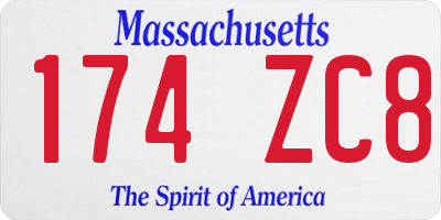 MA license plate 174ZC8