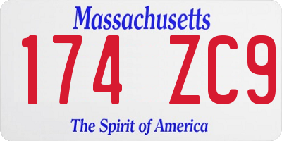 MA license plate 174ZC9