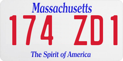 MA license plate 174ZD1