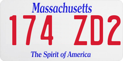 MA license plate 174ZD2