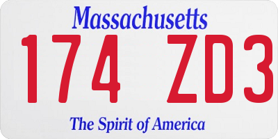 MA license plate 174ZD3