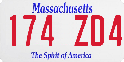 MA license plate 174ZD4