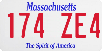 MA license plate 174ZE4