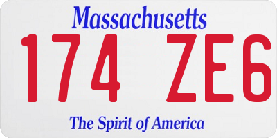 MA license plate 174ZE6