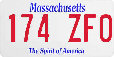 MA license plate 174ZF0
