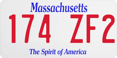 MA license plate 174ZF2