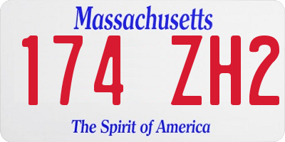 MA license plate 174ZH2