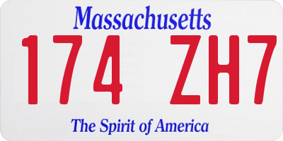 MA license plate 174ZH7