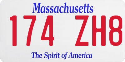 MA license plate 174ZH8