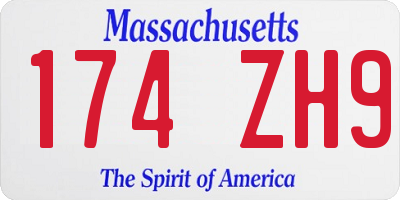 MA license plate 174ZH9