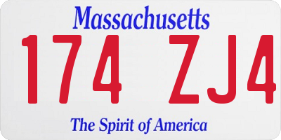 MA license plate 174ZJ4