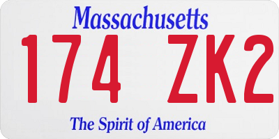 MA license plate 174ZK2