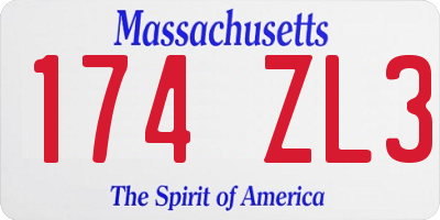 MA license plate 174ZL3