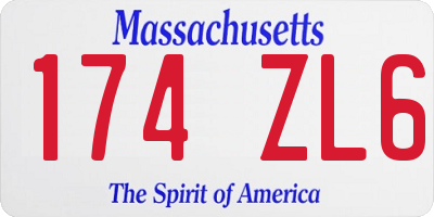MA license plate 174ZL6