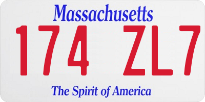 MA license plate 174ZL7