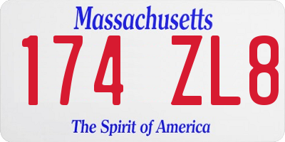 MA license plate 174ZL8